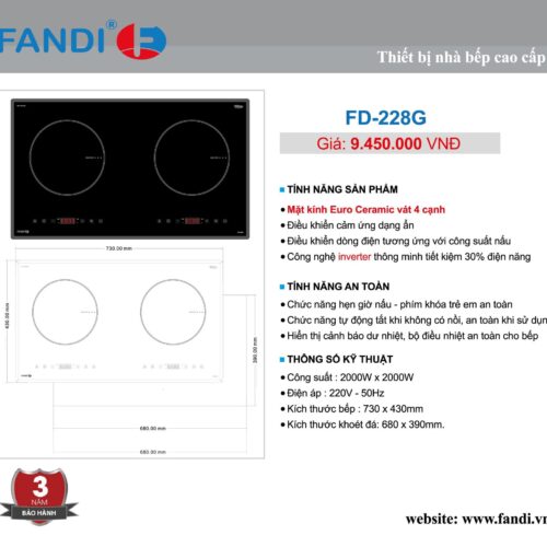 Bếp Từ Đôi FANDI FD-228G