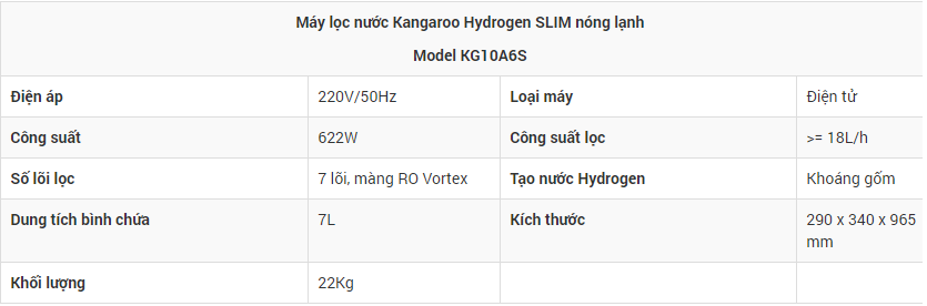 Kangaroo Hydrogen Slim KG10A6S