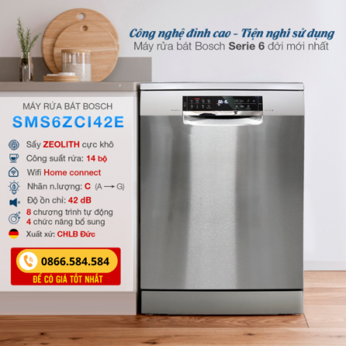 Máy Rửa Bát Bosch Sms6zci42e (3) Máy Rửa Bát Bosch Sms6zci42e (3)