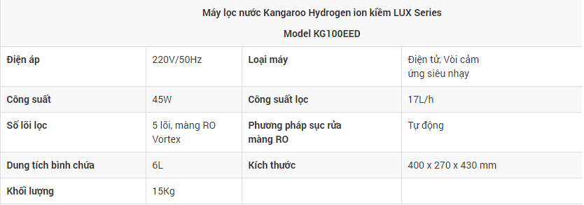 Máy lọc nước Kangaroo Hydrogen KG100EED