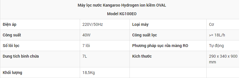 Máy lọc nước Kangaroo Hydrogen KG100EO