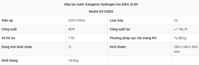 Máy lọc nước Kangaroo Hydrogen KG100ES