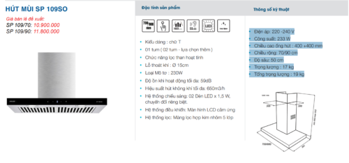 Máy Hút Mùi SPELIER SP-109SO/90