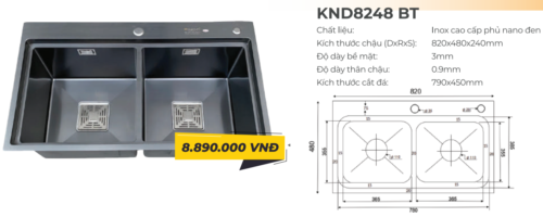 Chậu Rửa Kagol KND8248 BT Chậu Rửa Kagol KND8248 BT