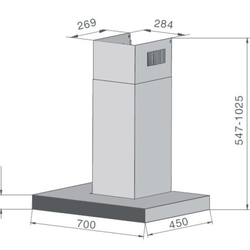 Máy Hút Mùi FEUER T68i 70cm 1 Máy Hút Mùi FEUER T68i 70cm